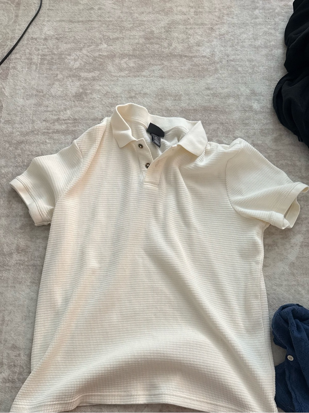 H&M Cream Short Sleeve Polo Shirt